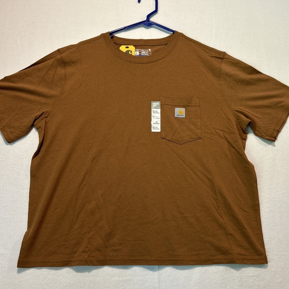 Carhartt Womens Tencel Fiber Series Loose Fit T-Shirt TK6122-W Brown Large L